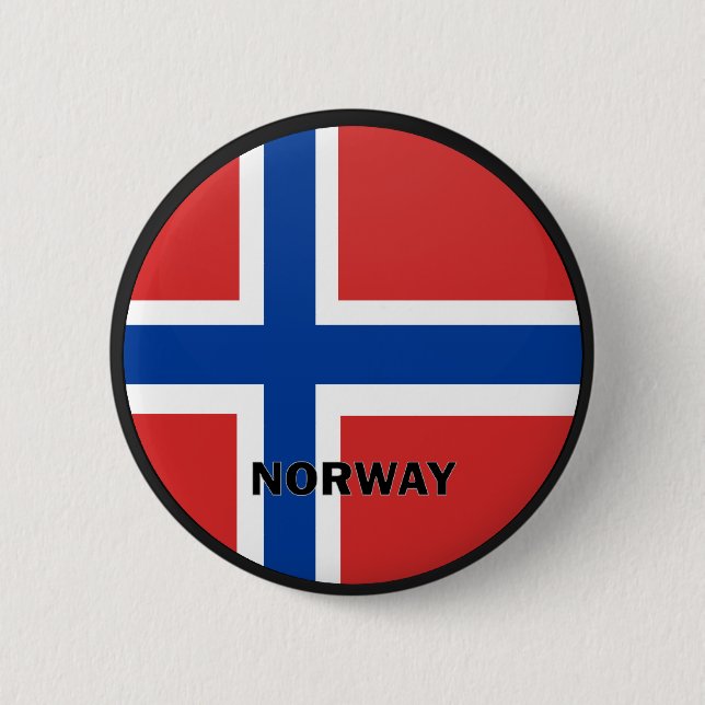 Norway Roundel quality Flag 2 Inch Round Button (Front)