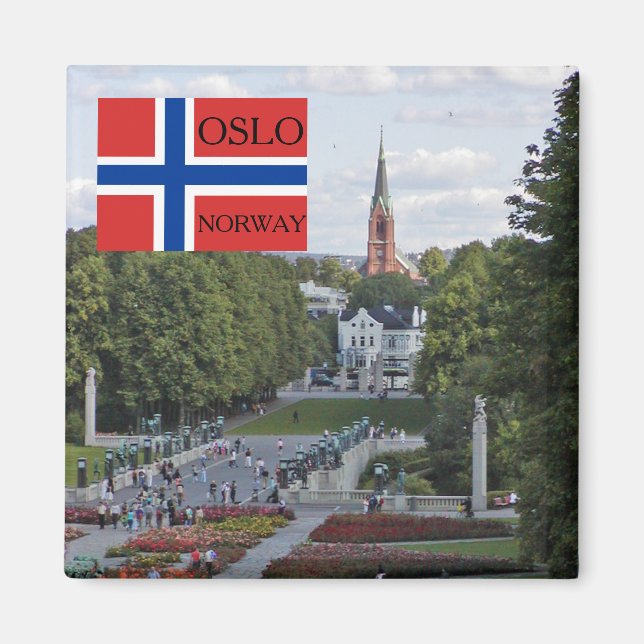Norway Scandinavia Oslo Vigeland travel souvenir Magnet (Front)