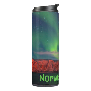 Norway Scandinavian Northern Lights Red Cliffs Thermal Tumbler