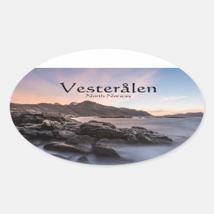 Norway Seascape Oval Sticker