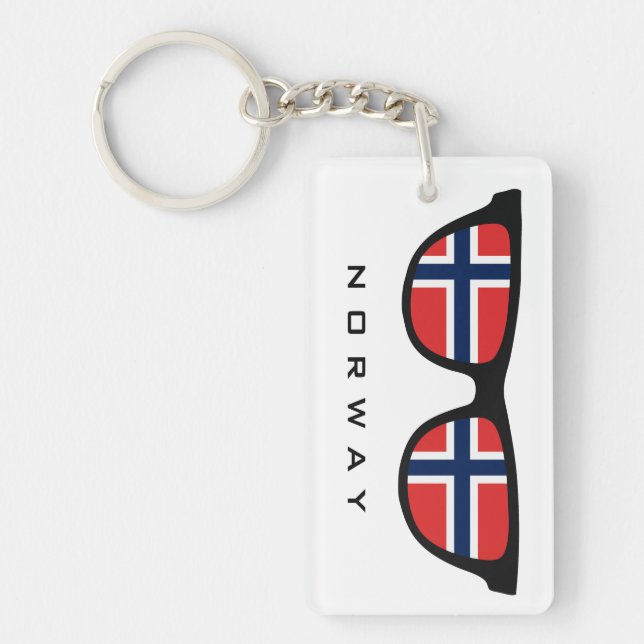 Norway Shades custom text & colour key chain (Front)