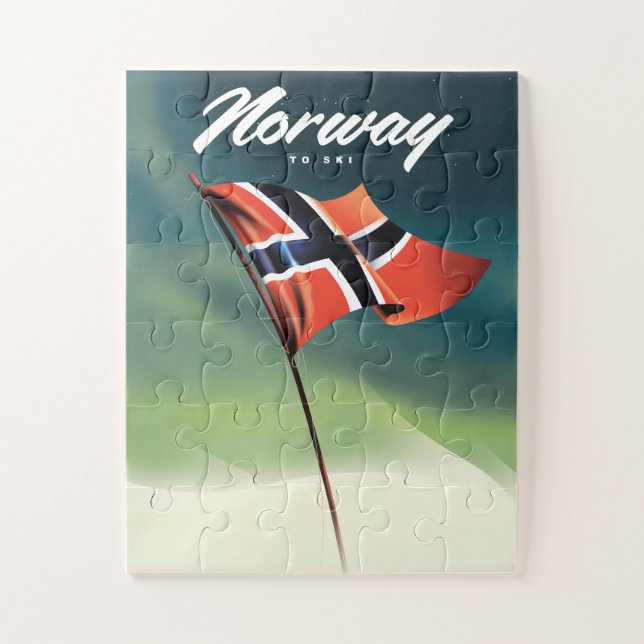 Norway Ski poster Jigsaw Puzzle (Vertical)