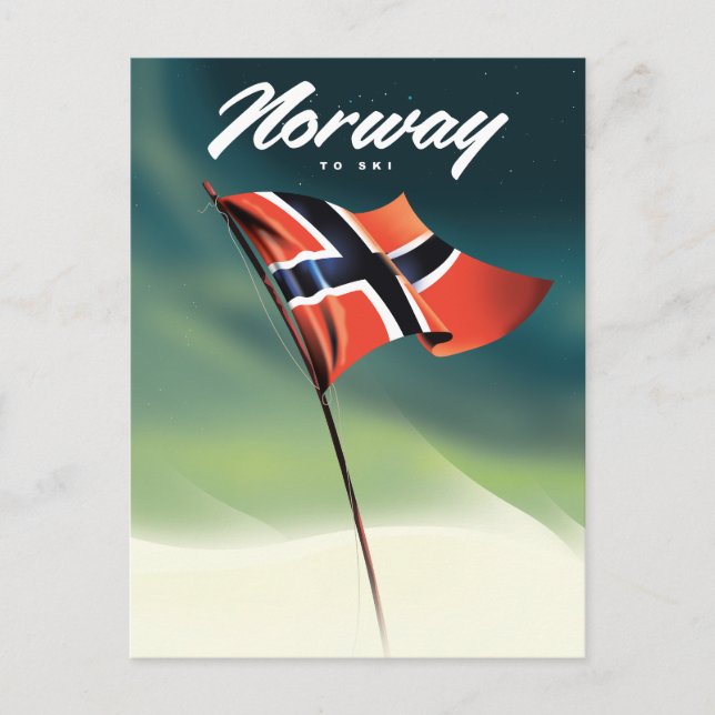 Norway Ski poster Postcard (Front)