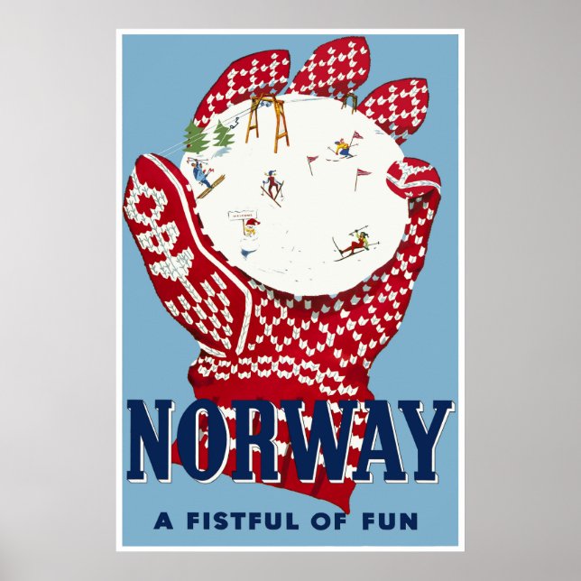 Norway, Ski Travel Poster (Front)