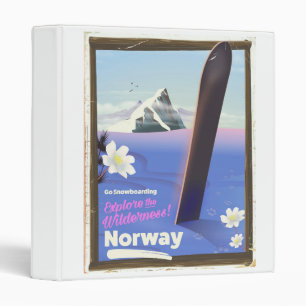 Norway Snowboarding vintage style travel poster Binder