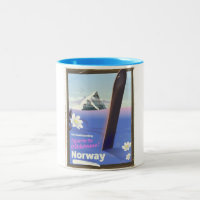 Norway Snowboarding vintage style travel poster