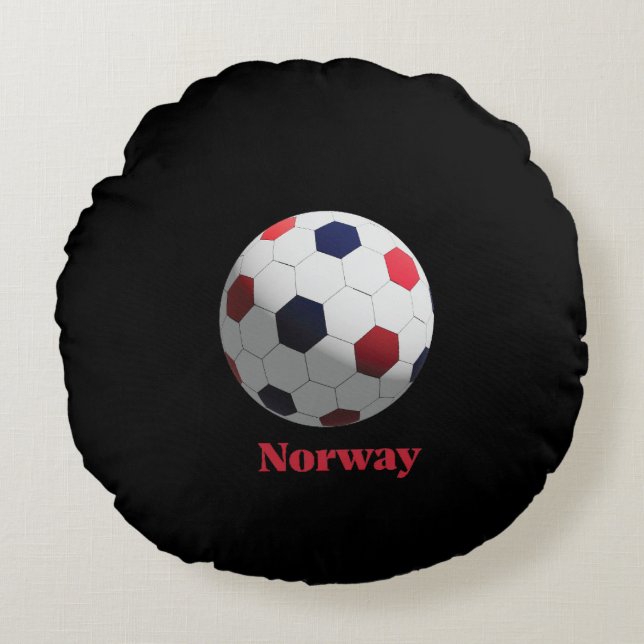 Norway soccer round pillow (Front)