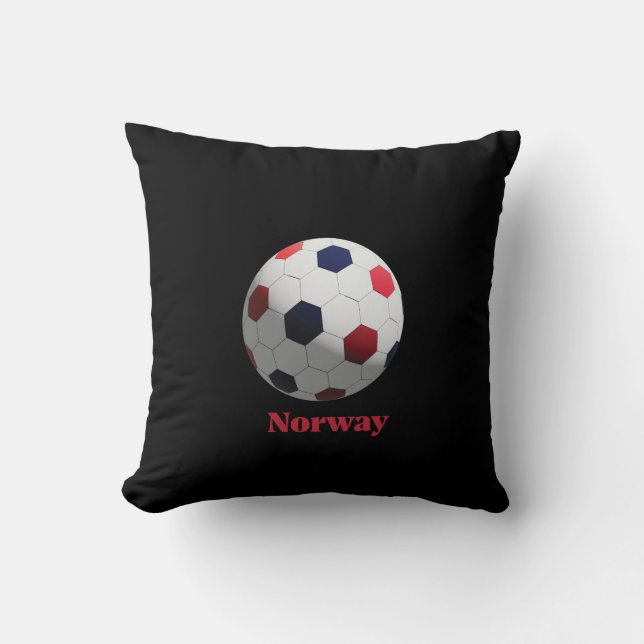 Norway soccer throw pillow (Front)