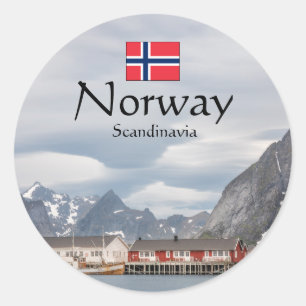 Norway Souvenir Classic Round Sticker