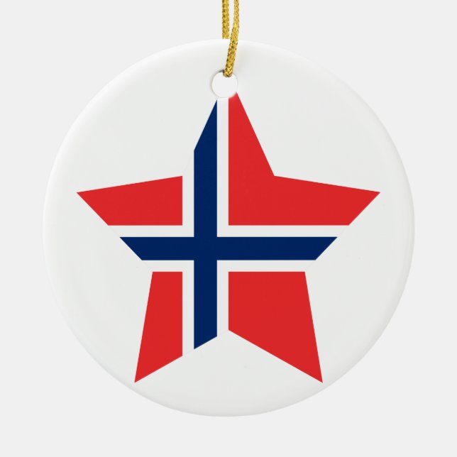 Norway Star Ceramic Ornament (Front)