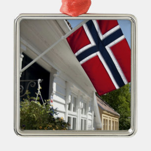 Norway, Stavanger. Historic downtown views. Metal Ornament