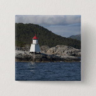 Norway, Stavanger. Views along Lysefjord. 2 Inch Square Button