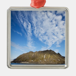 Norway, Svalbard, Clouds above steep cliffs Metal Ornament