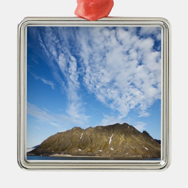 Norway, Svalbard, Clouds above steep cliffs Metal Ornament (Front)