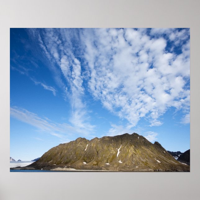 Norway, Svalbard, Clouds above steep cliffs Poster (Front)