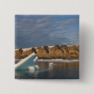Norway, Svalbard, Spitsbergen Island, Setting 2 Inch Square Button