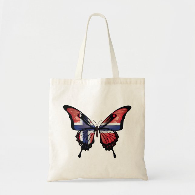 Norway Swallowtail Butterfly Flag Tote Bag (Front)