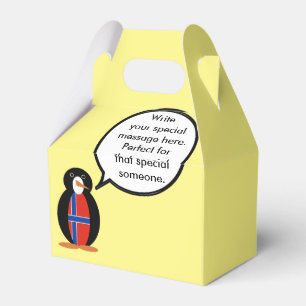 Norway Talking Ms Penguin Personalized  Favor Box