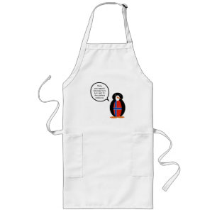 Norway Talking Ms Penguin Personalized  Long Apron