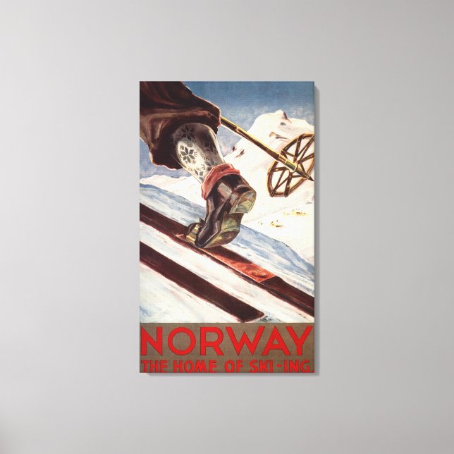 Norway - The Home of Skiing Canvas Print (Front)