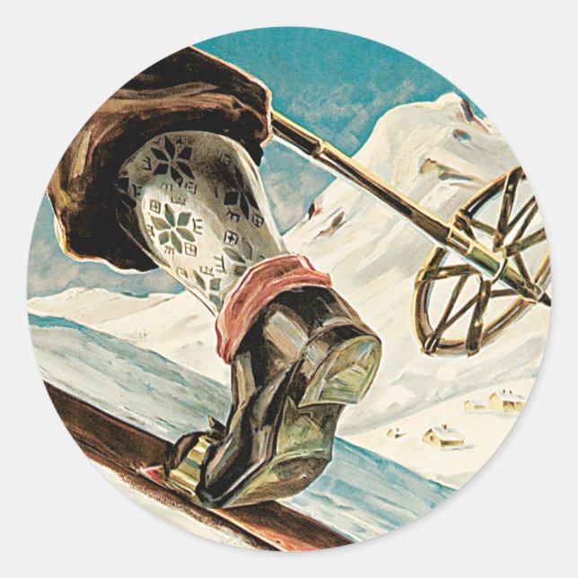 Norway ~ The Home of Skiing Classic Round Sticker (Front)