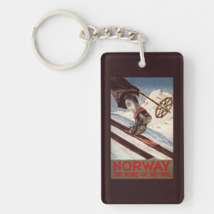 Norway - The Home of Skiing Keychain