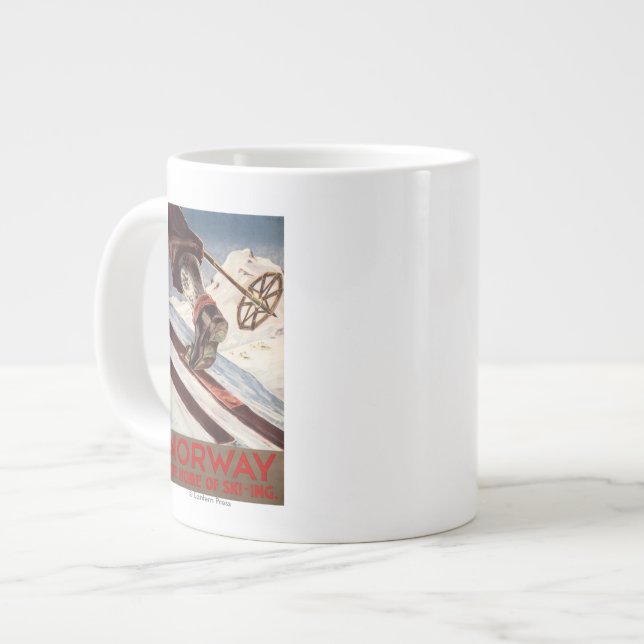 Norway - The Home of Skiing Large Coffee Mug (Front Left)