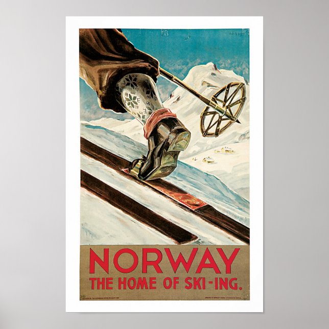 Norway ~ The Home of Skiing Poster (Front)