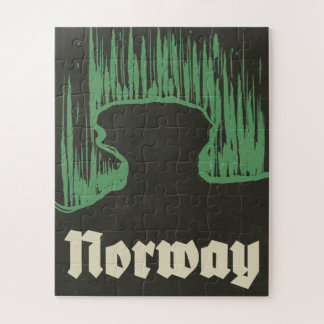 Norway travel ski poster jigsaw puzzle