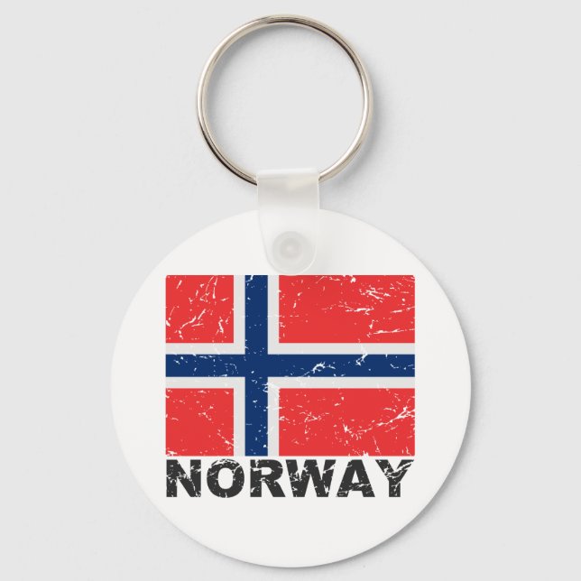 Norway Vintage Flag Keychain (Front)