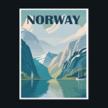 Norway vintage travel winter europe cruise  postcard<br><div class="desc">vintage,  retro,  travel,  modern,  watercolor,  classic,  illustration,  Norway,  winter,  cruise, </div>