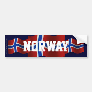 Norway Waving Flag Bumper Sticker