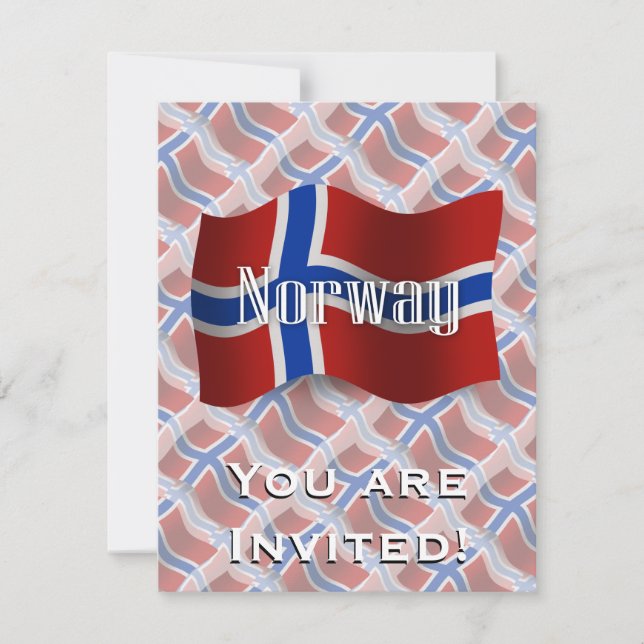 Norway Waving Flag Invitation (Front)