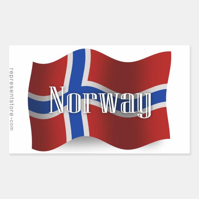 Norway Waving Flag Sticker (Front)