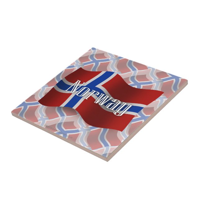 Norway Waving Flag Tile (Side)