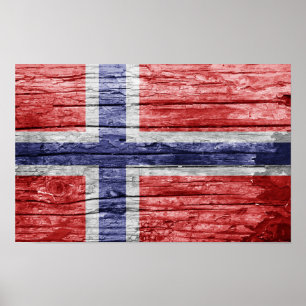 Norway wood flag poster