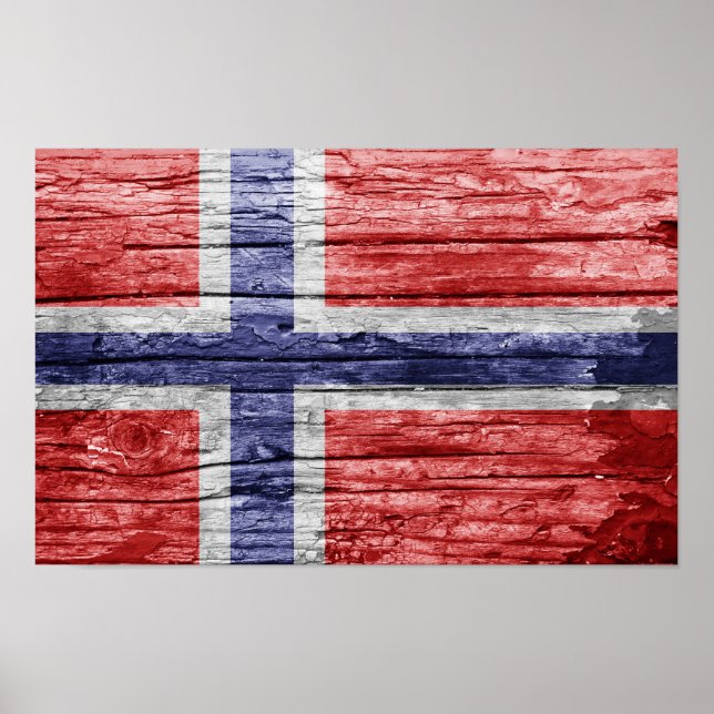 Norway wood flag poster (Front)