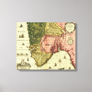 NorwayPanoramic MapNorway Canvas Print