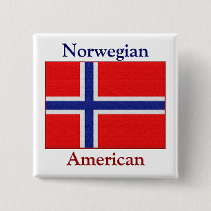 Norwegian American 2 Inch Square Button