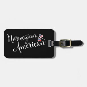 Norwegian American Entwined Heart Luggage Tag