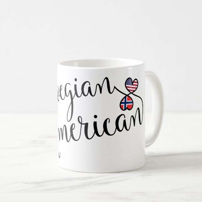 Norwegian American Entwined Hearts Mug (Front Right)