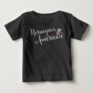 Norwegian American Entwinted Hearts   Baby T-Shirt