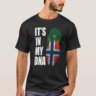 Norwegian And Mauritanian Mix DNA Heritage Flag Pr T-Shirt