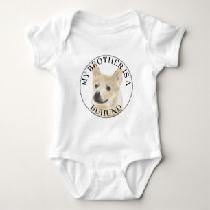 Norwegian Buhund Dog Big Brother Baby Bodysuit