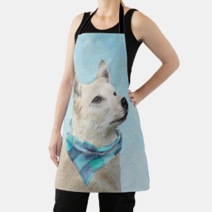Norwegian Buhund Painting - Cute Original Dog Art Apron
