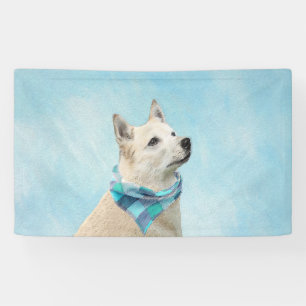Norwegian Buhund Painting - Cute Original Dog Art Banner
