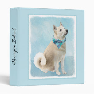 Norwegian Buhund Painting - Cute Original Dog Art  Binder