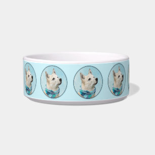 Norwegian Buhund Painting - Cute Original Dog Art Bowl