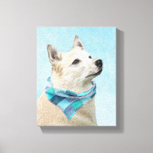 Norwegian Buhund Painting - Cute Original Dog Art Canvas Print