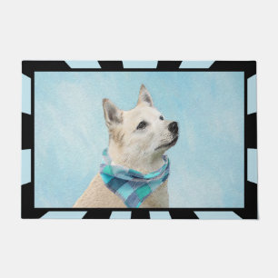 Norwegian Buhund Painting - Cute Original Dog Art Doormat